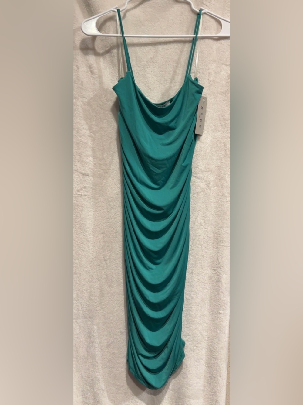 Abercrombie & Fitch Teal Cowl-Front Maxi Dress